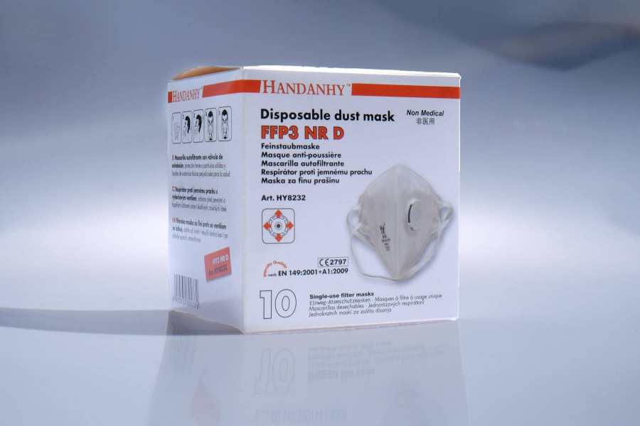 Zertifizierte Atemschutzmasken FFP3 NR D mit Ventil in der 10 Stück Packung