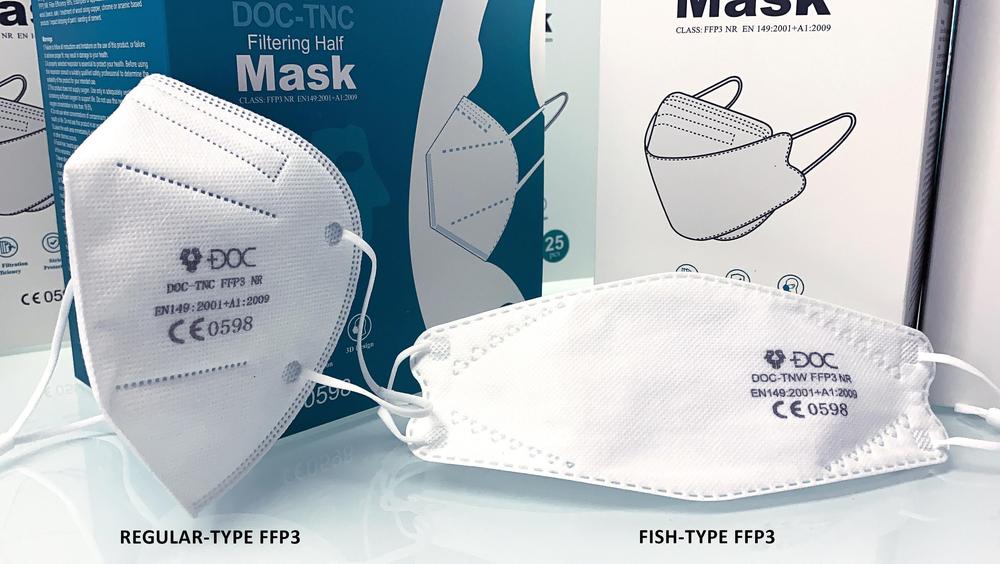Vergleich Fish Type FFP3 Maske zu Regular Type FFP3 Maske
